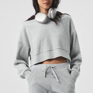 Alo Muse Sweatpant and Hoodie Set Athletic Heather Grey